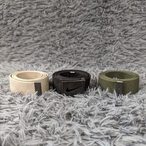 Nike Belt Mens One Size 3 Pack Green Black Tan Web Golf